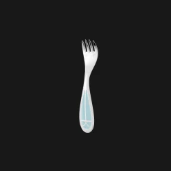 Silver-Plated Baby Spoon & Fork Set - Ice Blue