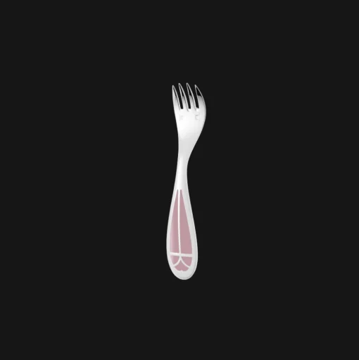 Silver-Plated Baby Spoon & Fork Set - Rose Quartz