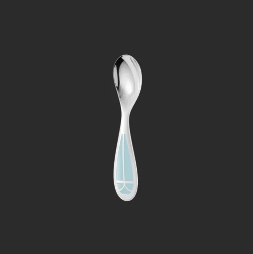 Silver-Plated Baby Spoon & Fork Set - Ice Blue