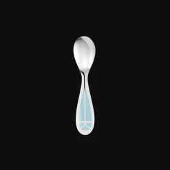 Silver-Plated Baby Spoon & Fork Set - Ice Blue