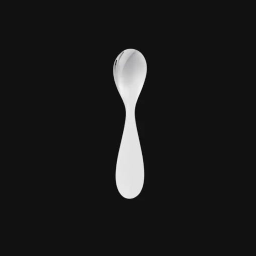 Silver-Plated Baby Spoon & Fork Set - Rose Quartz