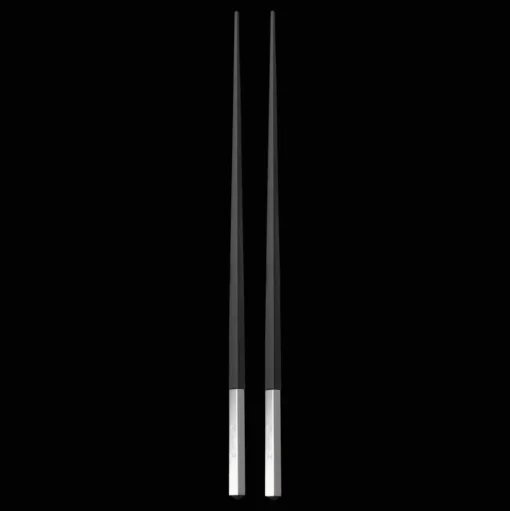 Silver-Plated Black Japanese Chopsticks