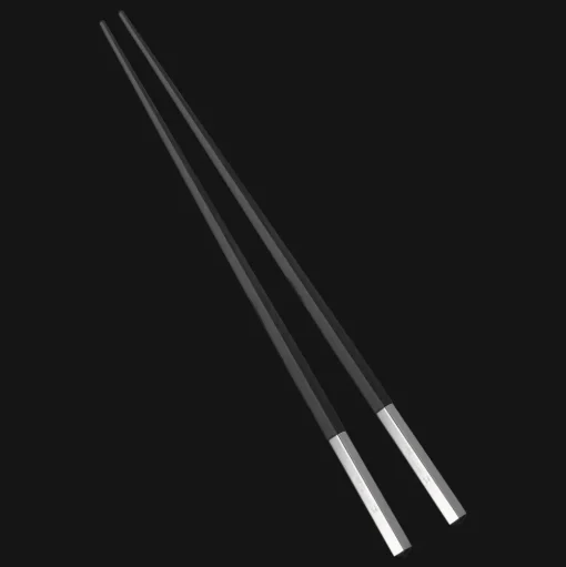 Silver-Plated Black Japanese Chopsticks