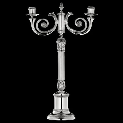 Silver-Plated Candelabra For Two Candles
