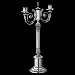 Silver-Plated Candelabra For Two Candles