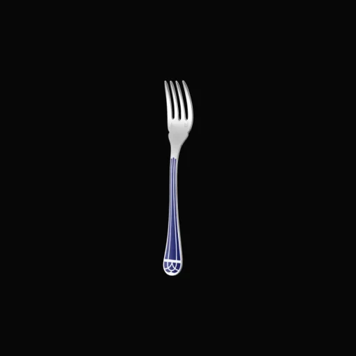 Silver-plated Fish Fork - Marbled Blue