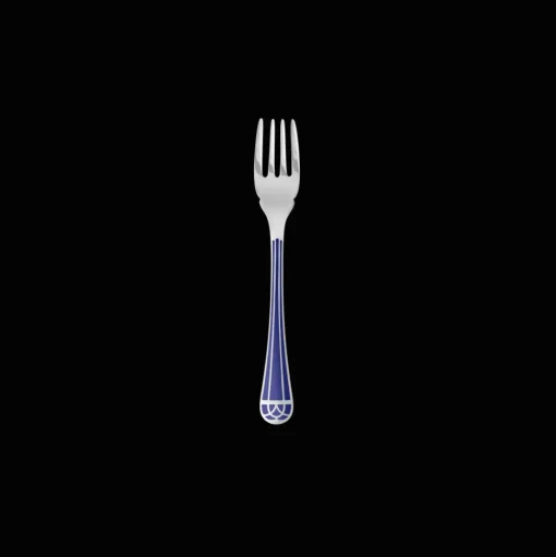 Silver-plated Fish Fork - Marbled Blue