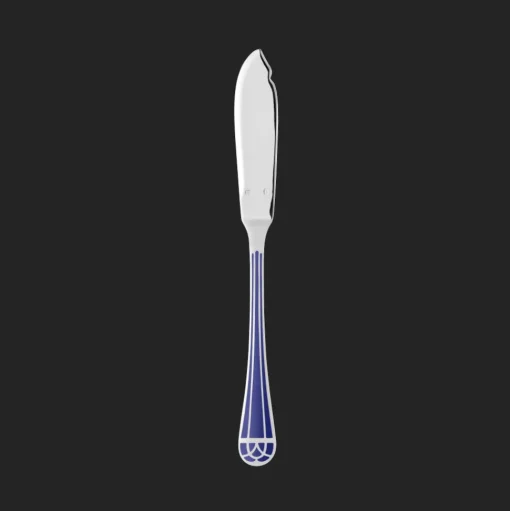 Silver-Plated Fish Knife - Marbled Blue