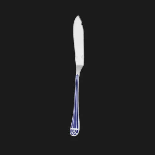 Silver-Plated Fish Knife - Marbled Blue