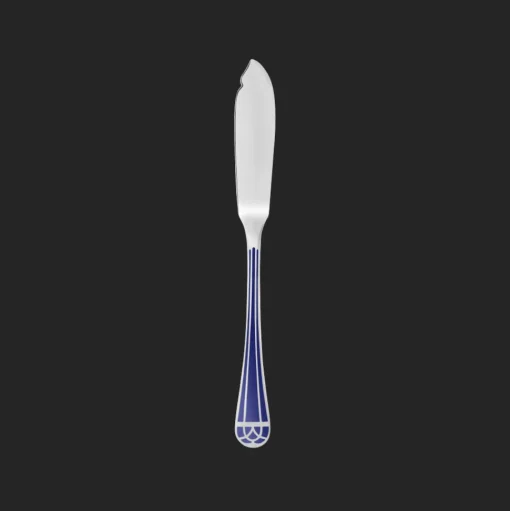 Silver-Plated Fish Knife - Marbled Blue