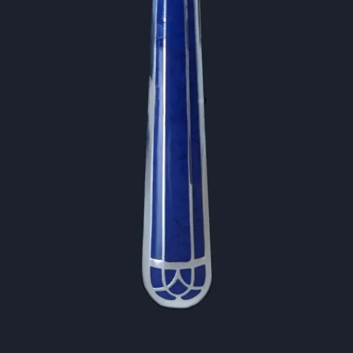 Silver-Plated Fish Knife - Marbled Blue