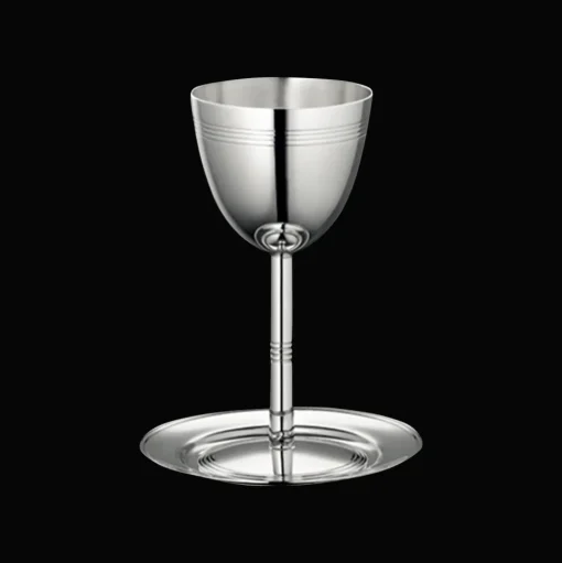 Silver-Plated Kiddush Cup and Saucer