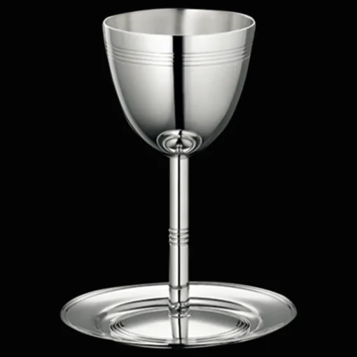 Silver-Plated Kiddush Cup and Saucer