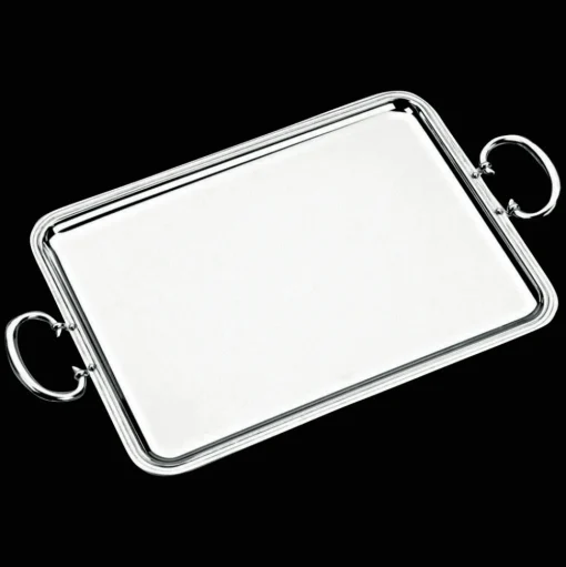 Silver-Plated Rectangular Serving Tray - 21 in x 16.5 in