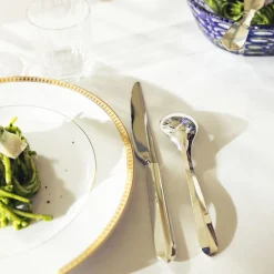Silver-Plated Serrated Dinner Knife