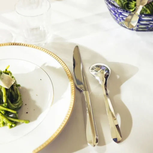Silver-Plated Serrated Dinner Knife