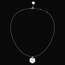 Sterling Silver Hexagon chain necklace