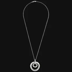 Sterling Silver Large Double Circle Necklace