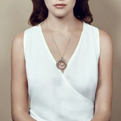 Sterling Silver Large Double Circle Necklace