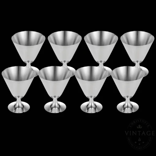 Vintage Silvered Cocktail Cups - Set of 8