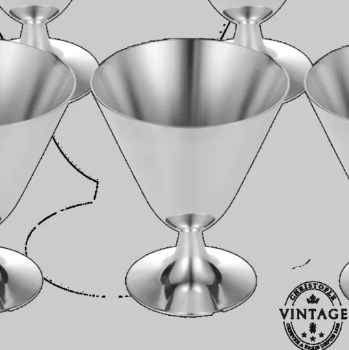 Vintage Silvered Cocktail Cups - Set of 8