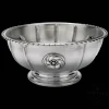 Vintage Silvered Crystal Interior Salad Bowl