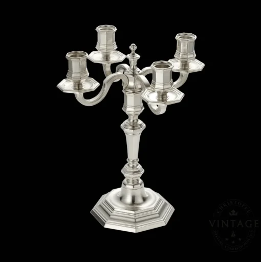 Vintage Silvered Four Light Candelabra