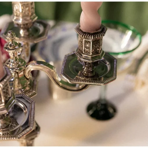 Vintage Silvered Four Lights Candelabra