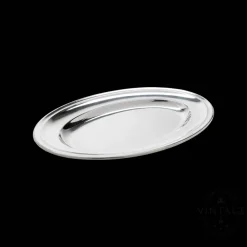 Vintage Silvered Oval Plate - 13 in
