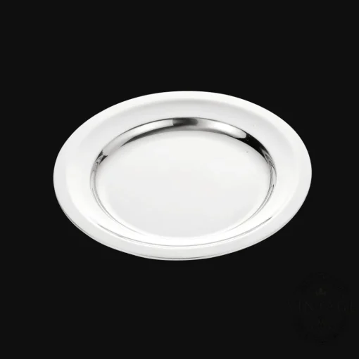Vintage Silvered Round Plate - 11 in