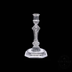Vintage Silvered Single Light Candlestick